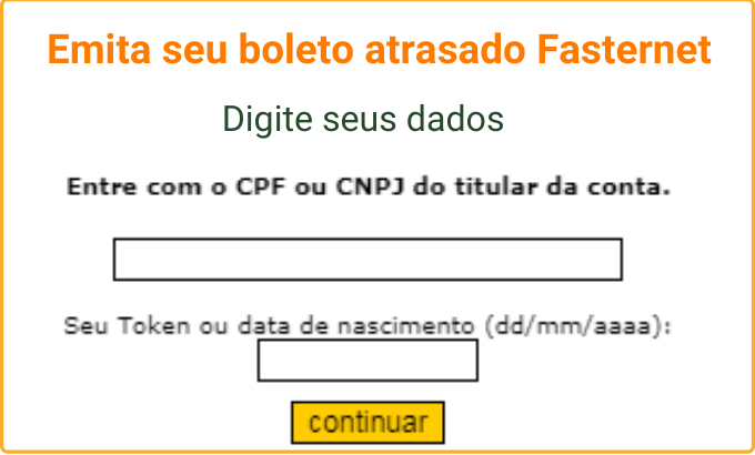 Emita sua Fasternet Boleto Atrasado
