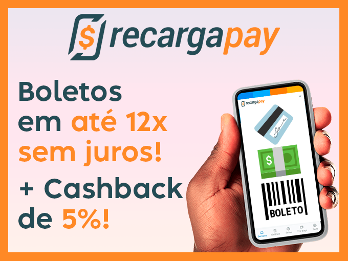 Com o app RecargaPay você consegue parcelar suas contas e boletos em até 12x sem juros e cashback.