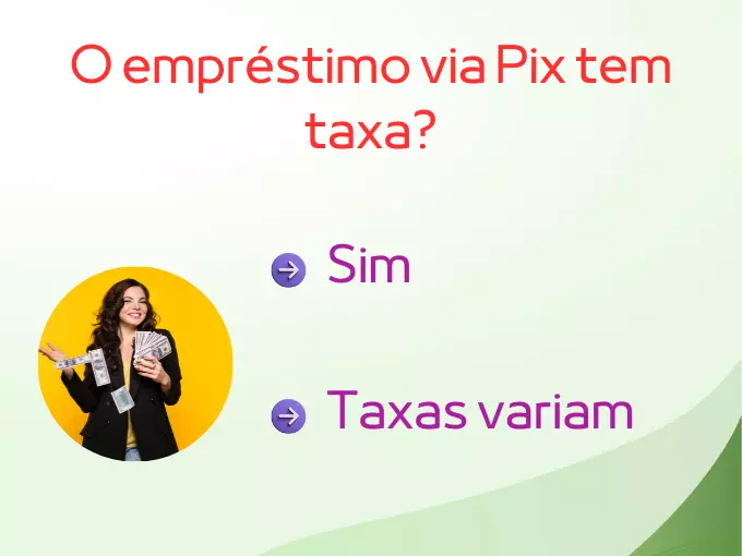 O empréstimo via Pix tem taxa?